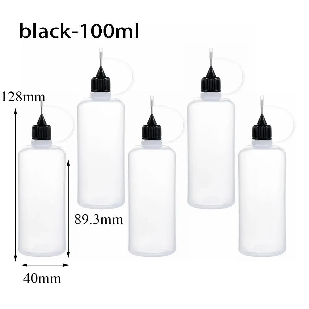 5/10/20/30/50/100ML Resuable Needle Tip Glue Applicator Plastic Bottle for Paper Quilling DIY Scrapbooking Paper Craft Tool