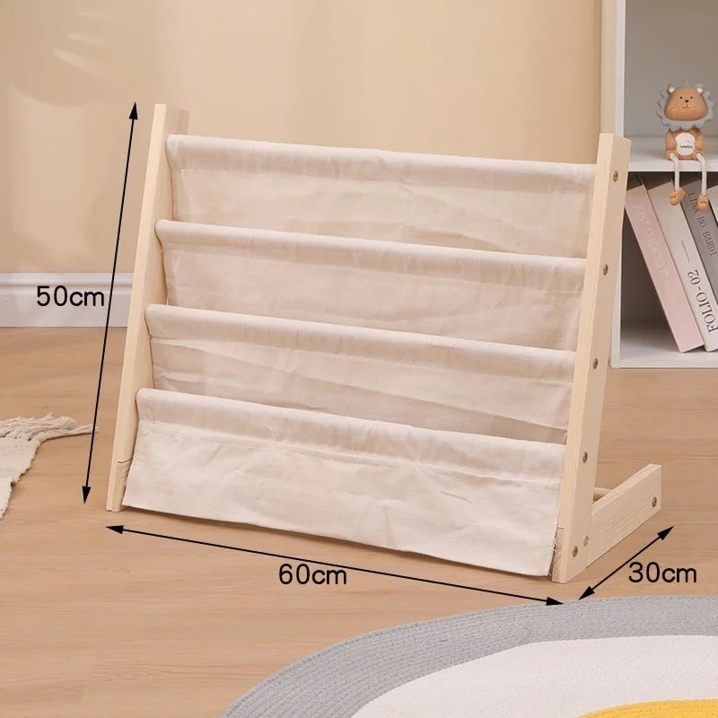 Solid Wood Bookshelf Children's Floor-Standing Bookcase Multi-Layer Storage Storage Bookshelf Model Storage Rack Bookshelf