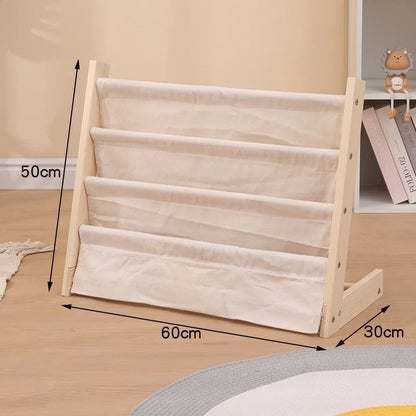 Solid Wood Bookshelf Children's Floor-Standing Bookcase Multi-Layer Storage Storage Bookshelf Model Storage Rack Bookshelf