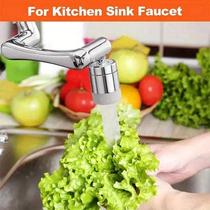 Metal Universal 1080 °Swivel Extension Faucet Aerator 2 Water Faucets Bubbler Nozzle for Kitchen Sink Tap Extender Sprayer Head
