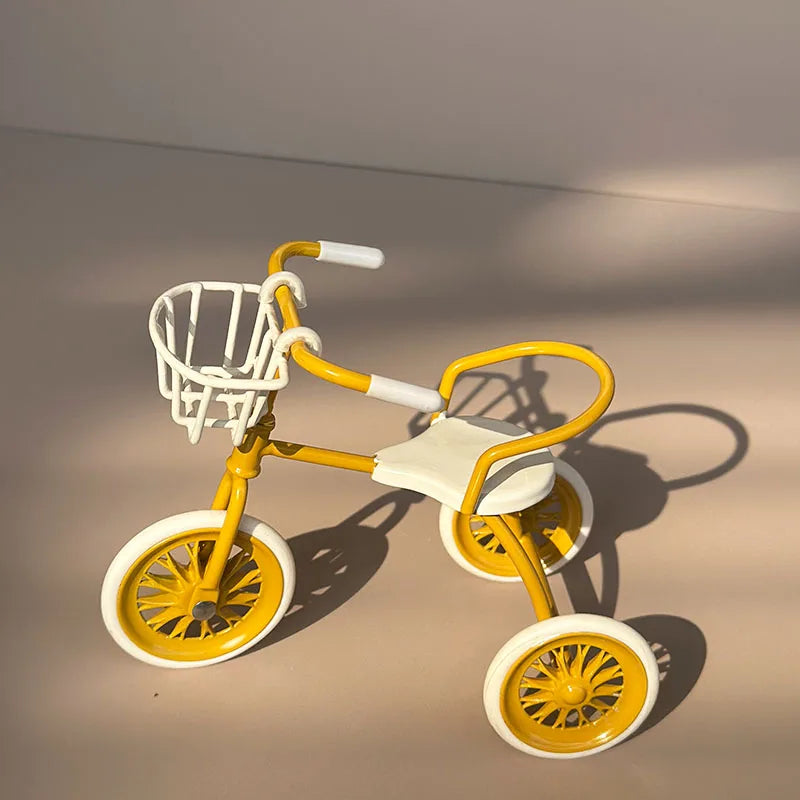 Miniature Iron Tricycle — Realistic Outdoor Bicycle, BJD/OB11 Accessory, Christmas, Thanksgiving, Graduation Gift, Home Decor