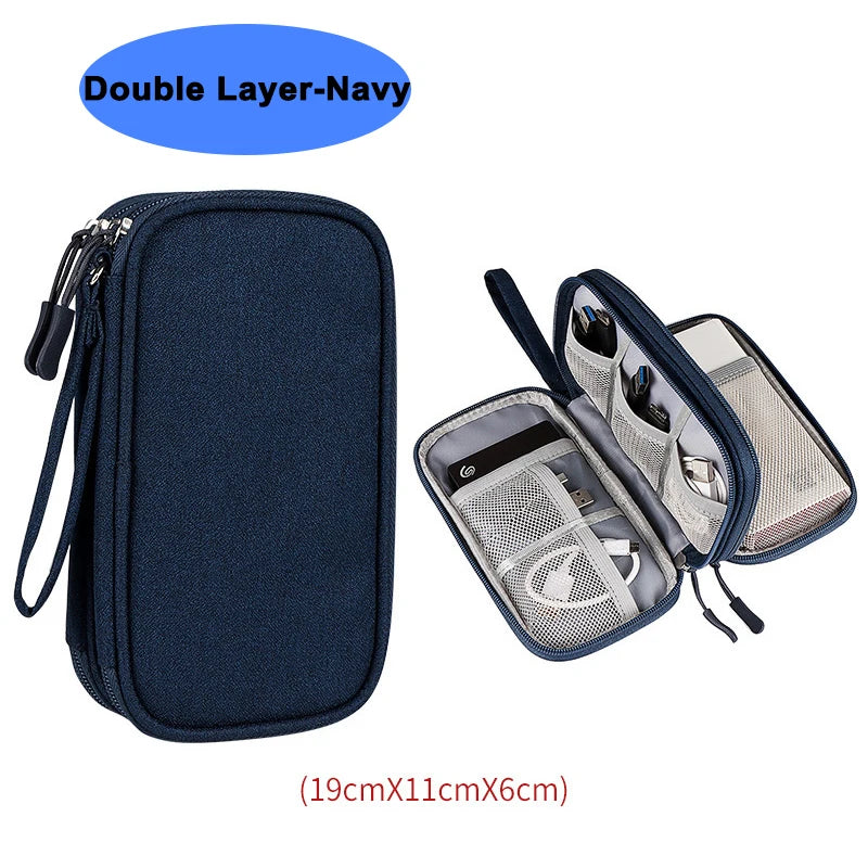 Waterproof Cable Storage Bag Digital Electronic Organizer Portable USB Data Line Charger Plug Storage Bag Travel Cable Organizer