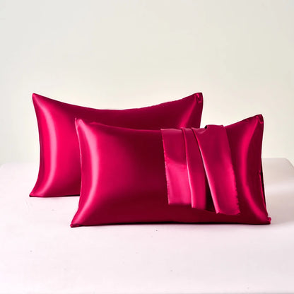 2pcs Satin Pillowcase for Skin and Hair, Satin Pillow Cases Set of 2 Soft Breathable Smooth Cooling Pillow Covers for Sleeping