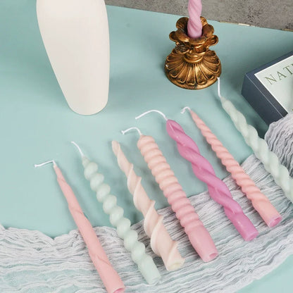 Geometric Spiral Candle Silicone Mold DIY Twisted Rod Wax Rod Silicone Mold Home Decor Tools Geometric Candle Making Supplies