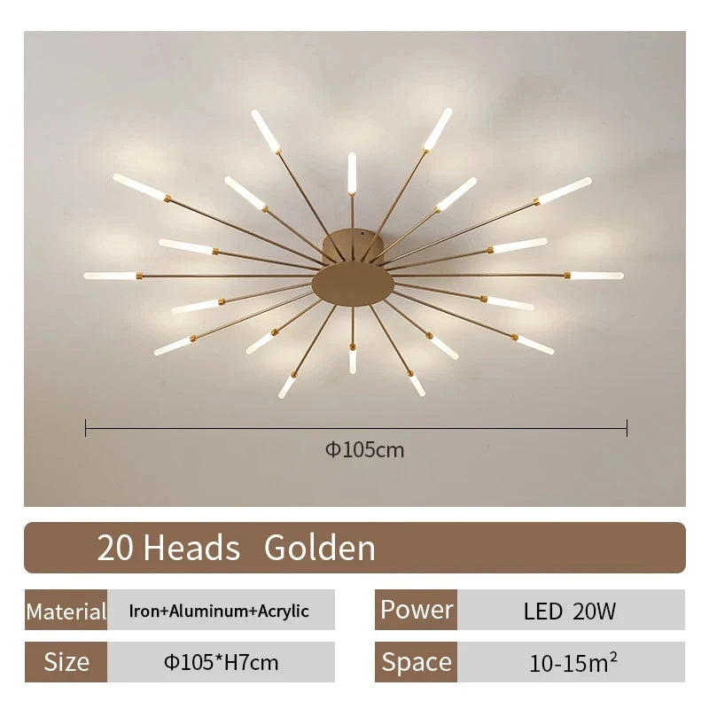 Living Room Light LED Ceiling Lamp Modern Indoor Lighting Acrylic Nordic Creative Fan-shaped Bedroom Fixture Home Decor Kid Room