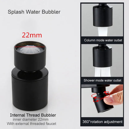 Brass New 2 Mode Washbasin Faucet Nozzle 360° Rotary Splashback Faucet Aerator Kitchen Sink Pressurized Faucet Aerator Bubbler