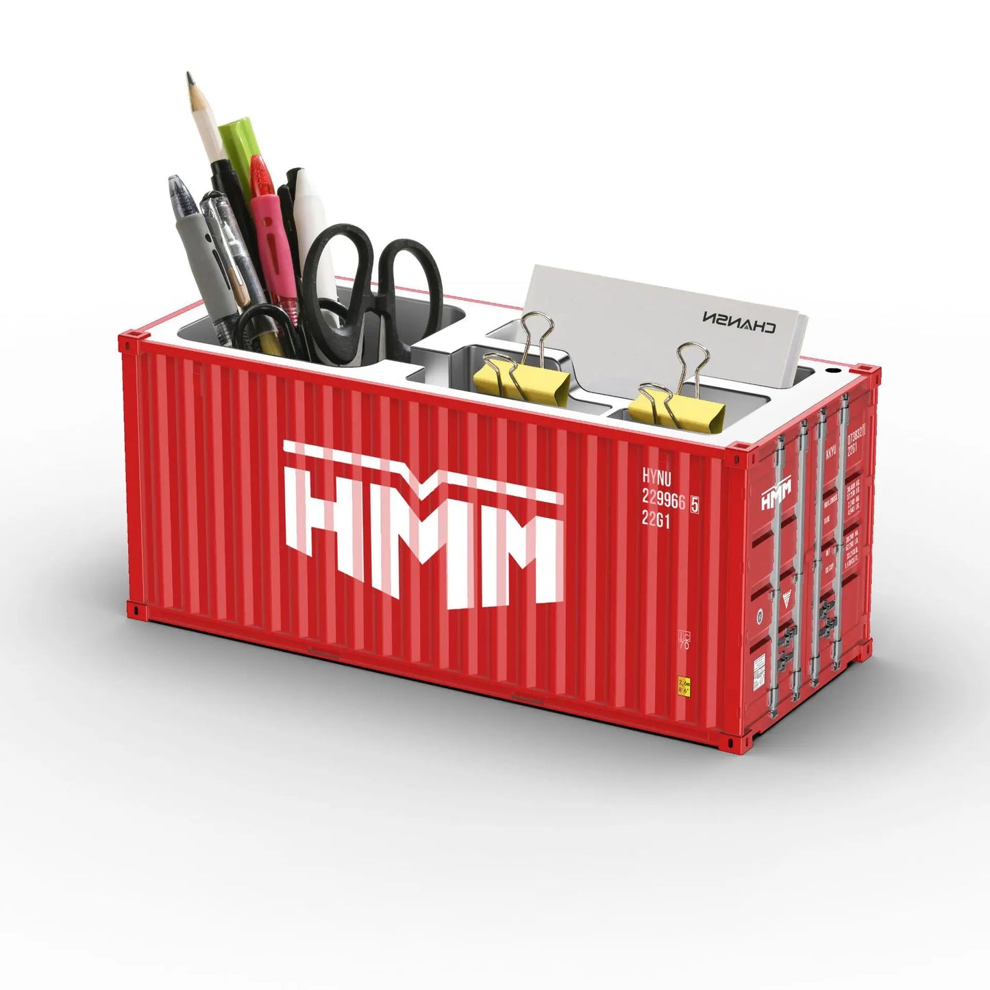 Miniature Realistic Shipping Container Model Simple Multifunctional Office Desktop Pen Holder Storage Box Home Decor Craft