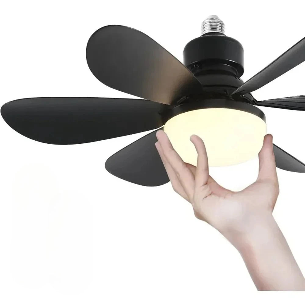 20.5-inch 40W Ceiling Fan with Remote Control LED Light Fan E27 Base, Intelligent Silent Ceiling Fan for Bedroom and Living Room