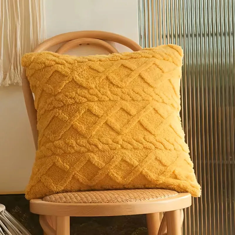 Plush Cushion Cover Geometric Sofa Pillow Cover for Living Room Sofa 45x45cm Decorative Pillow Home Decor Pillowcase