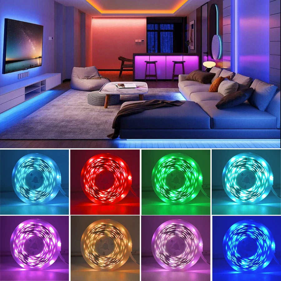 RGB Led Strip Lights for Room 1M 5M 10M 20M 30M USB 5V Music Sync APP Control Led Tape FLexible Ribbon for Bedroom Home Decor