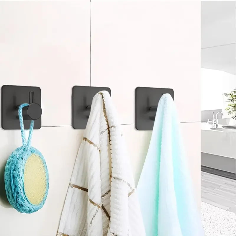 Adhesive Wall Hooks Towel Key Cloth Coat Rack Door Bathroom Robe Hanger Kitchen Bag Sticky Hook Organizer For Hanging Hat