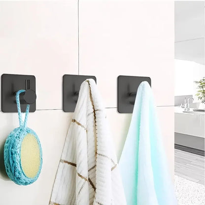 Adhesive Wall Hooks Towel Key Cloth Coat Rack Door Bathroom Robe Hanger Kitchen Bag Sticky Hook Organizer For Hanging Hat