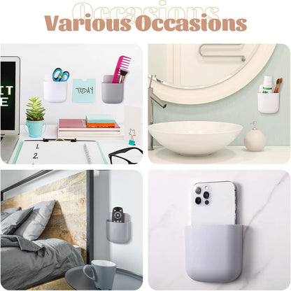 Wall Mounted Storage Box Phone Charger Holder Stand Rack for Remote Control Air Conditioner TV - Mobile Plug Organizer Case