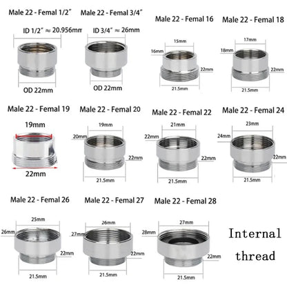 1Pcs Lots M22 to M20 M18 M28 Thread Stainless Steel Connectors Faucet Joints Kitchen Water Tap Adapter Water Purifier Accessory