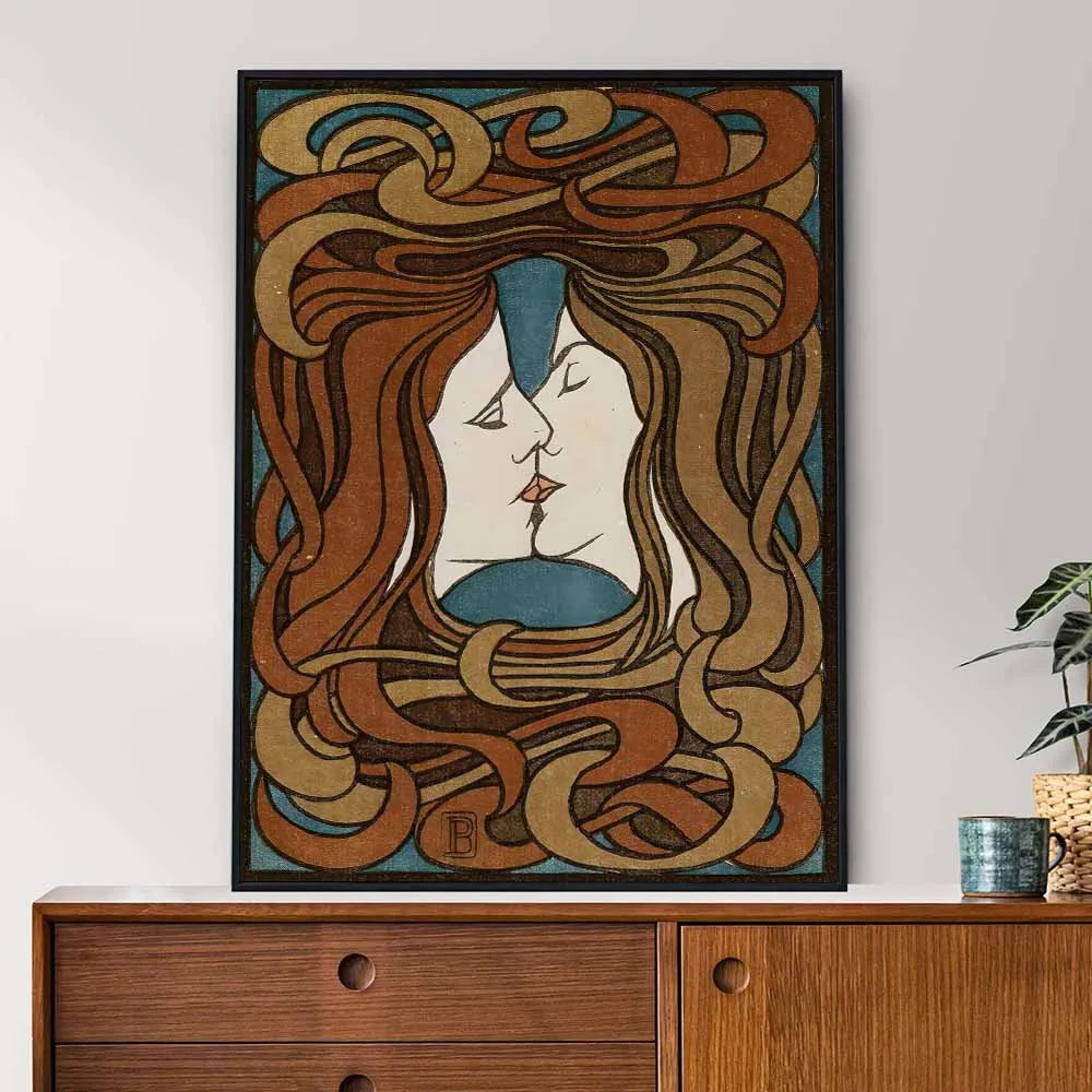 Art Nouveau Retro Poster Abstract Wallpaper Print Canvas Painting Wall Art Picture for Living Room Home Decor Aesthetic Mural