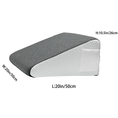 Bed Wedge Pillow for Sleeping, Soft Memory Foam Top, Triangle Pillow Wedge, Body Positioners for Leg Elevation, Snoring Relief