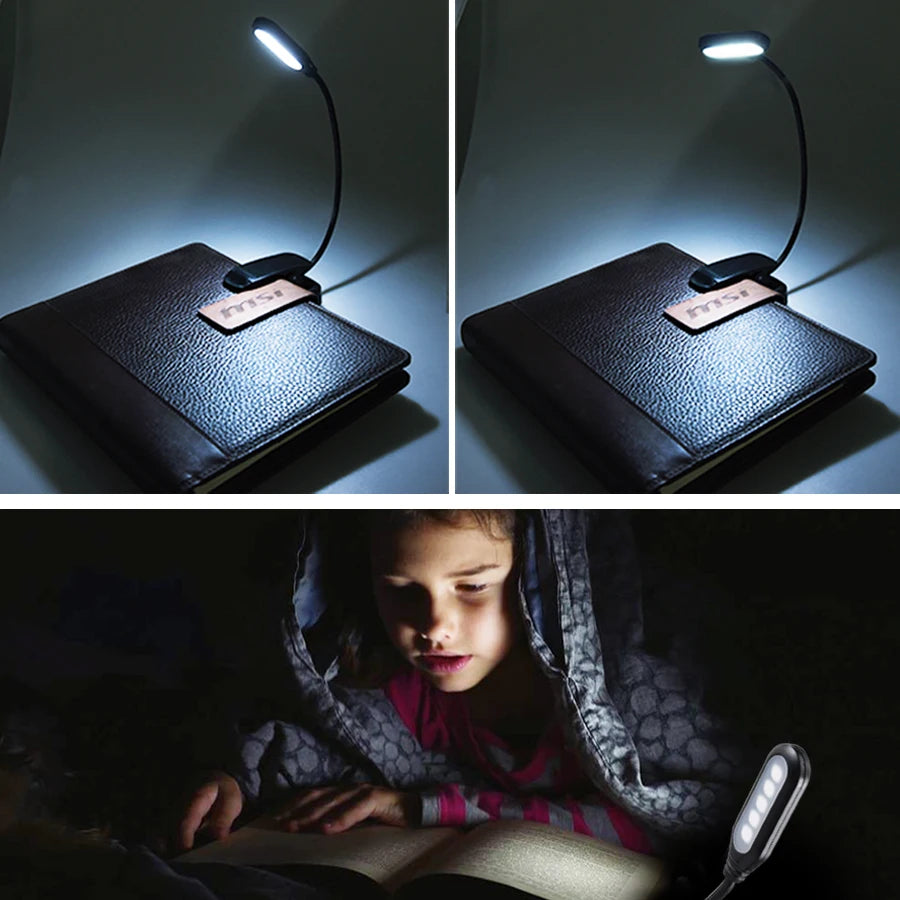 Mini portable LED book light eye protection reading light flexible adjustable direction non-rechargeable battery study lamp bedr