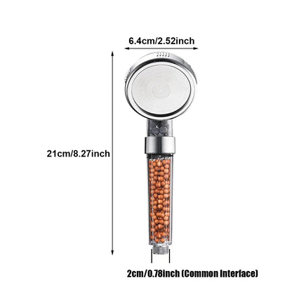 1PC ABS Filtered Shower Head Anti Limestone High-Pressure Water Saving Handheld Clear Showerheads with Filter Beads for Bathroom