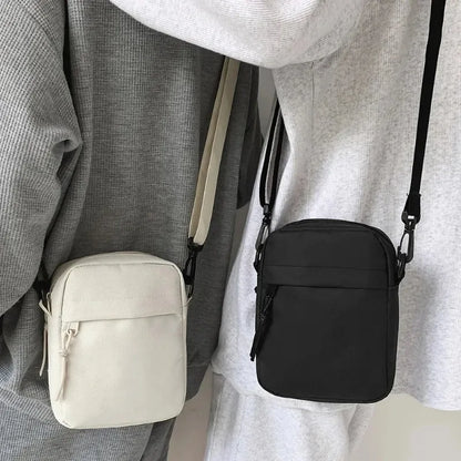 Canvas Women's Crossbody Bag Trend Shoulder Handbag Korean Solid Color Student Phone Bag Simple Shopper Bags Purse