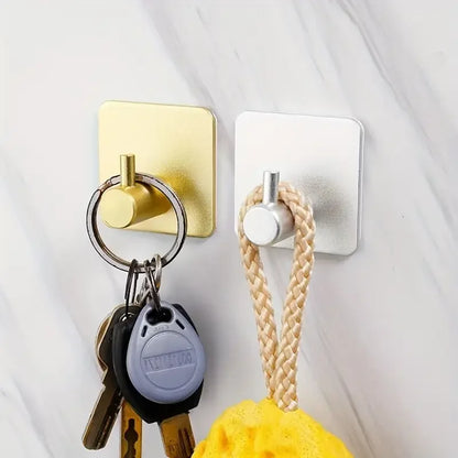 Adhesive Wall Hooks Towel Key Cloth Coat Rack Door Bathroom Robe Hanger Kitchen Bag Sticky Hook Organizer For Hanging Hat
