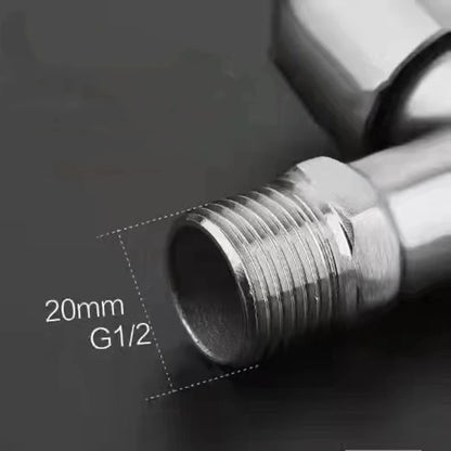 Stainless Steel Faucet Double Outlet Dual Control Water Tap One in Two Out Faucet 1/2" Bidet Faucets Bathroom Accessories