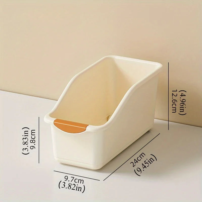 Curved Plastic Storage Bins Set - Multipurpose Home Organization Boxes for Cleaning Supplies & Household Essentials