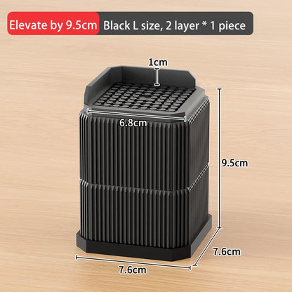 Adjustable Height Furniture Risers - High Load - Bearing, Triple Anti - Slip for Sofa, Bed & Desk