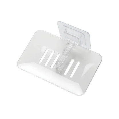 1PC Transparent Drain Soap Holder No Punch Paste Wall Mounted Shower Toilet Suitable For Plastic Storage Box