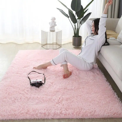Fluffy  Carpet Living Room Plush Lounge Rug in The Bedroom Floor Mat Soft Velvet Carpets For Children Kids Decoration  ﻿