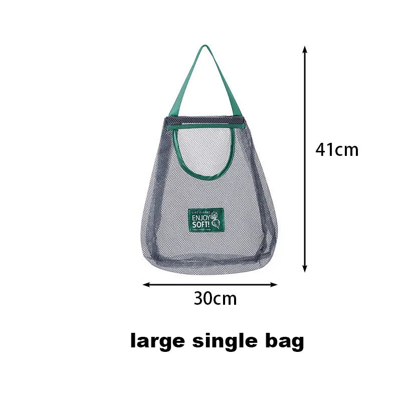 Reusable Storage Bags Kitchen Hanging Mesh Bag Home Fruit And Vegetable Storage Net Bag For Ginger Garlic Potatoes Onions