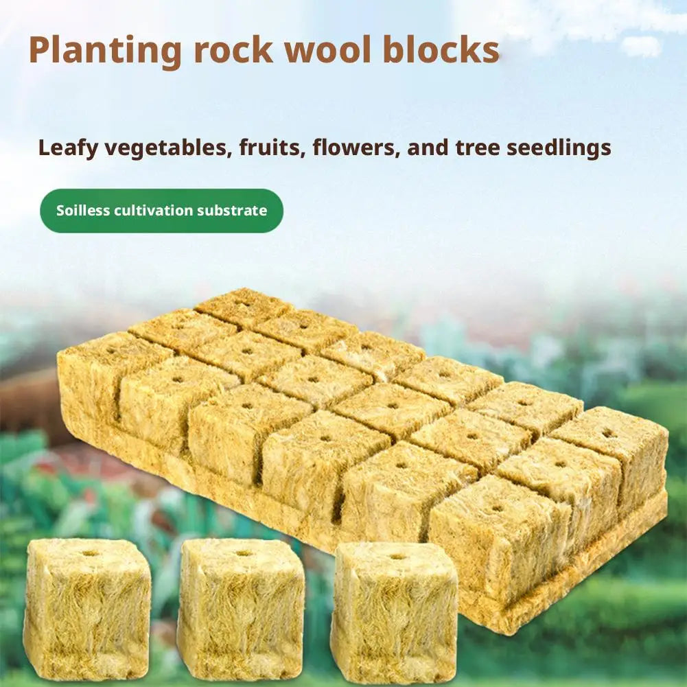 Agricultural Rock Wool Hydroponic Planting Block Water Retention And Aeration Ventilative Hydroponics Seed Seedling 50/100pcs