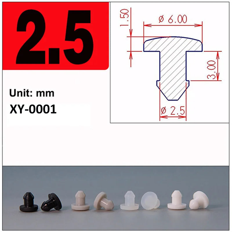 Silicone Rubber Caps T Type Plug Cover Snap-on Gasket Blanking End Seal Stopper 2.5mm-15mm Black/White/Gray/Transparent