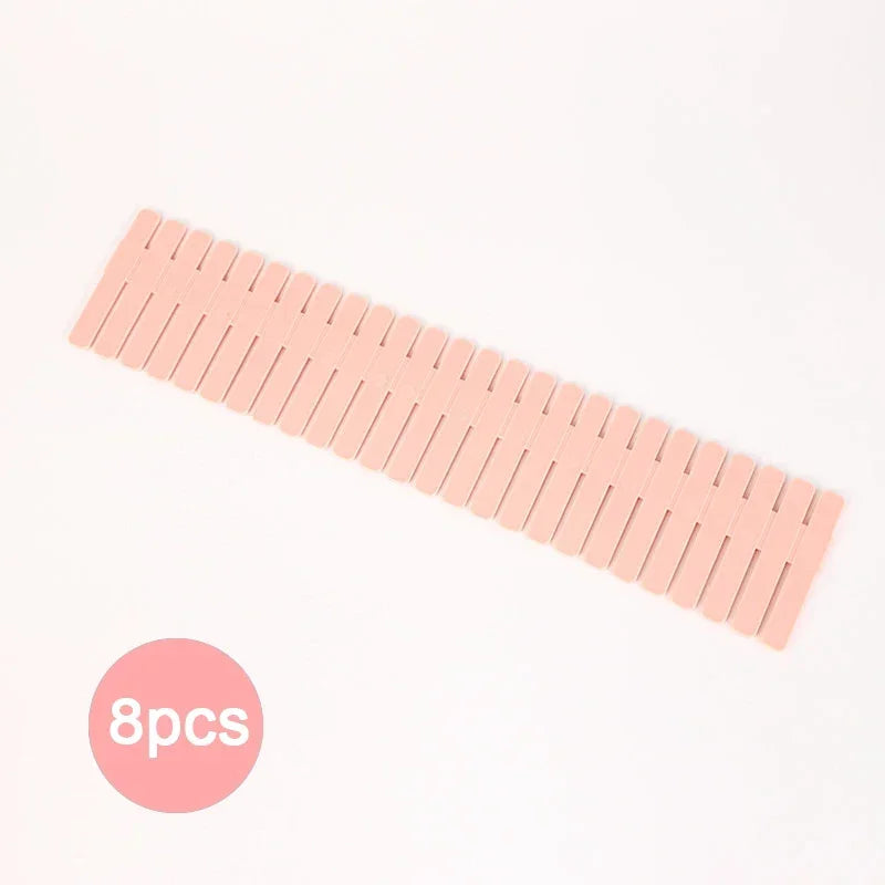 4/8 Pieces Adjustable Drawer Divider Partition Durable Storage Cosmetic Socks Underwear Drawer Clothes Organizer Cabinets