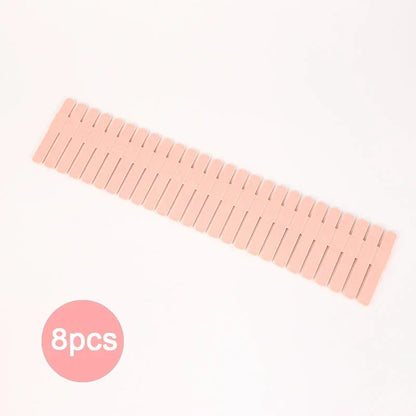 4/8 Pieces Adjustable Drawer Divider Partition Durable Storage Cosmetic Socks Underwear Drawer Clothes Organizer Cabinets