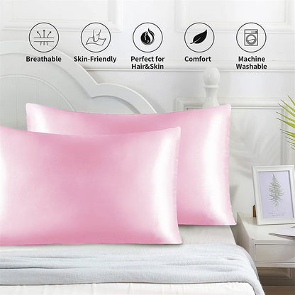 1pc Satin Pillowcase for Skin and Hair, Satin Pillow Cases Set of 1 Soft Breathable Smooth Cooling Pillow Covers for Sleeping