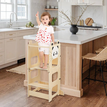 Learning Tower For Children, Montessori Learning Tower With Blackboard, Learning Tower From 1 Year For Kitchen Table Bathroom