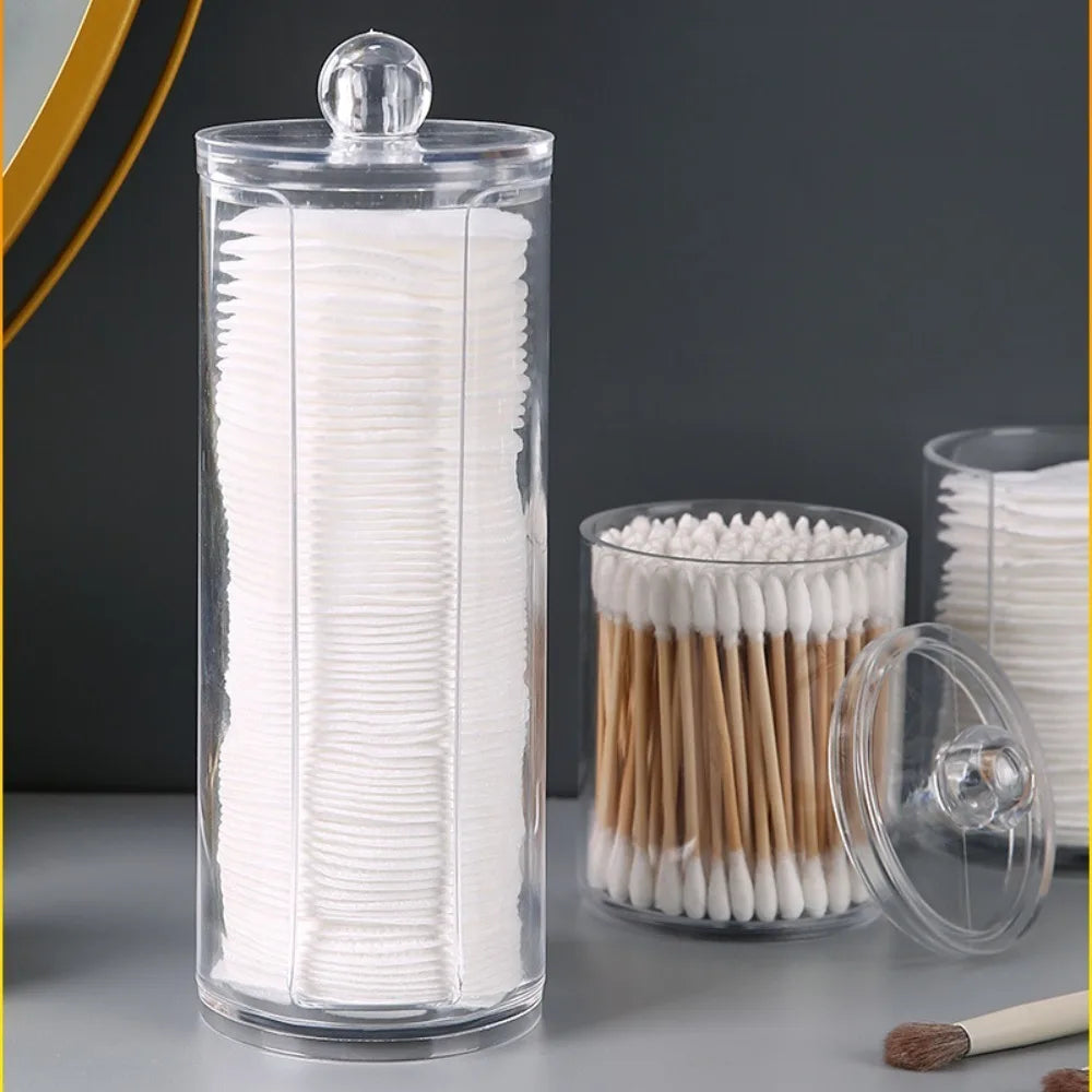 1pcs Acrylic Cotton Swab Makeup Organizer Cosmetics Storage Box Portable Make Up Cotton Pad Holder Container Storage Case