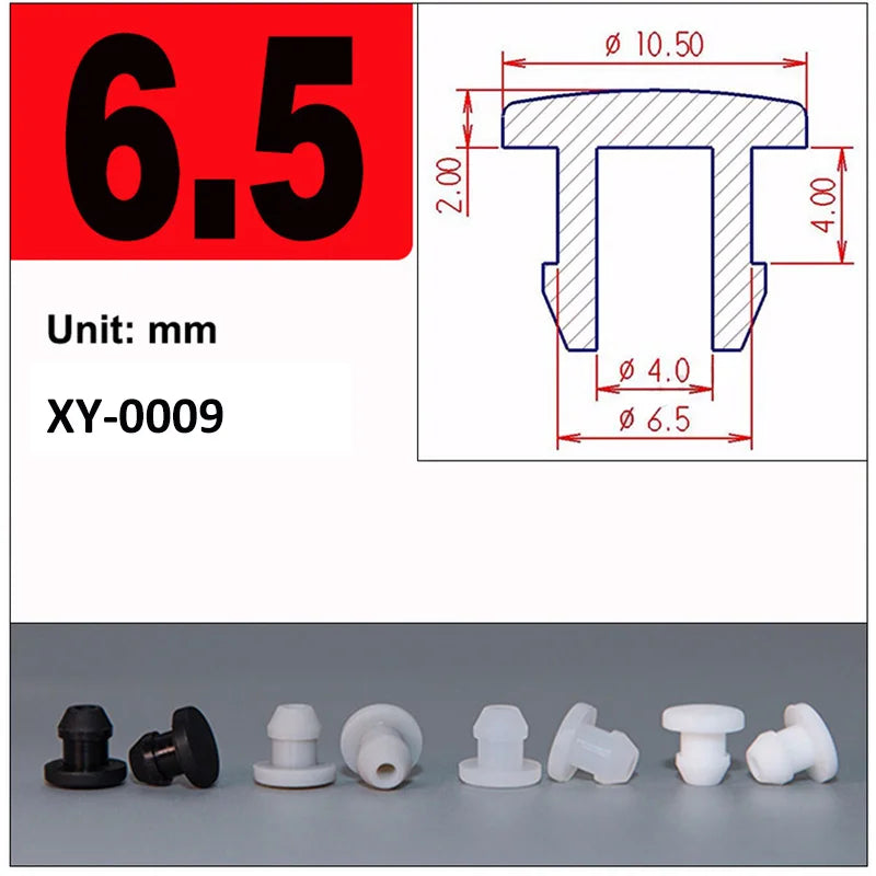 Silicone Rubber Caps T Type Plug Cover Snap-on Gasket Blanking End Seal Stopper 2.5mm-15mm Black/White/Gray/Transparent