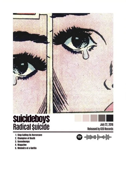 Classic Singer Suicideboy Posters Wall Art Canvas Paintings and Prints HD Pictures for Living Room Bedroom Home Decor Gifts