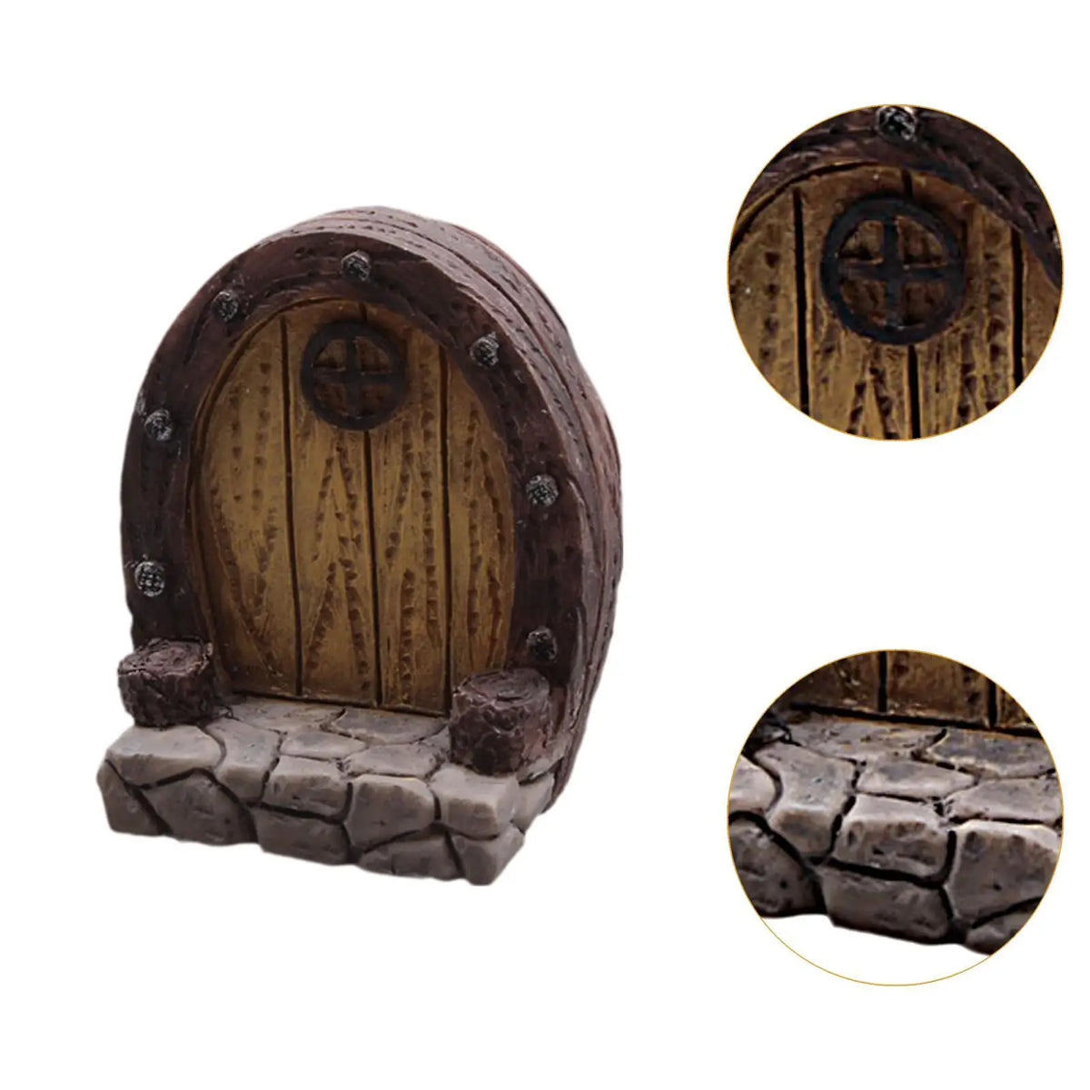 Miniature Garden Door Micro Landscape Lawn Ornament Garden Art Decorative Resin Mini Door Fairy Door for Living Room Lawn