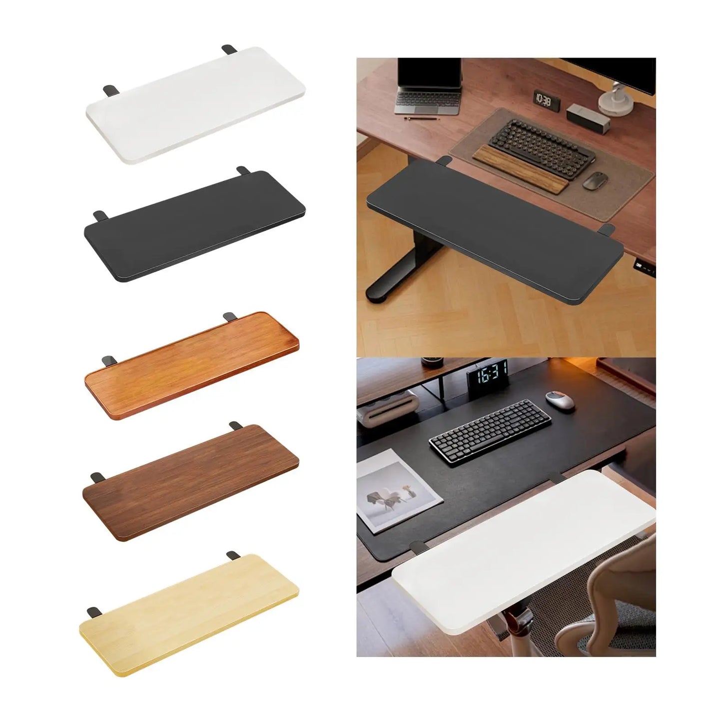 Desk Extender Board for Computer Table Clamp on Sturdy Support Desktop Extension Board 50x20cm Wrist Support widening Board