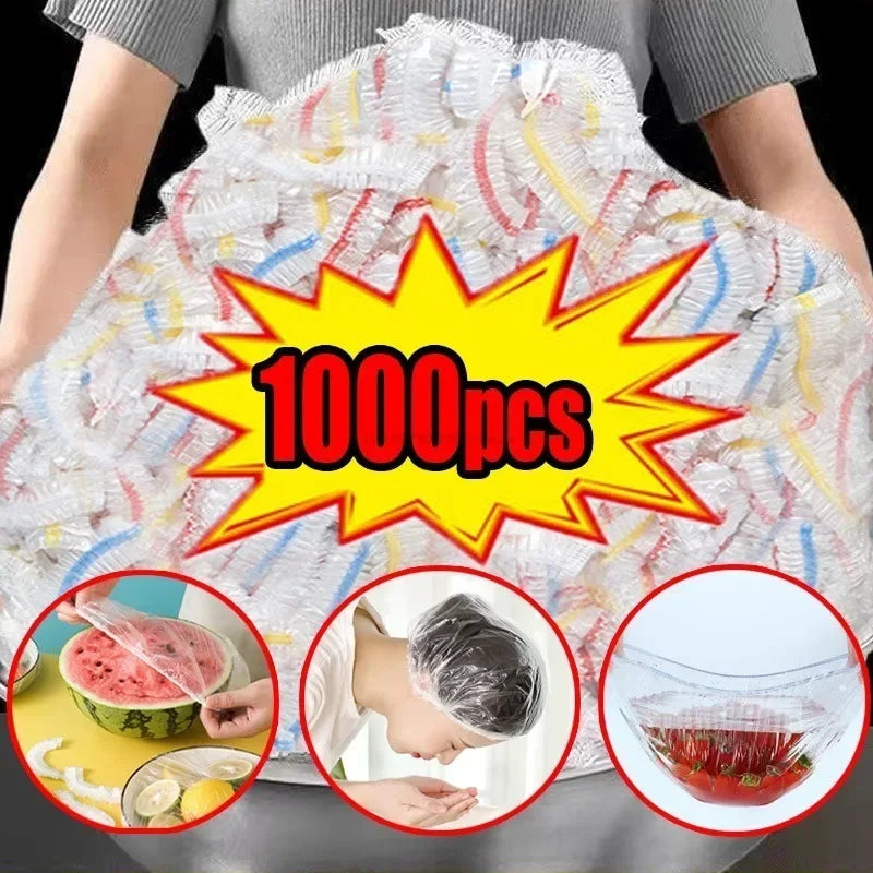 Disposable Food Cover Saran Wrap Food Grade Fruit Vegetable Storage Bag Elastic Plastic Bag Kitchen Fresh Keeping Bag