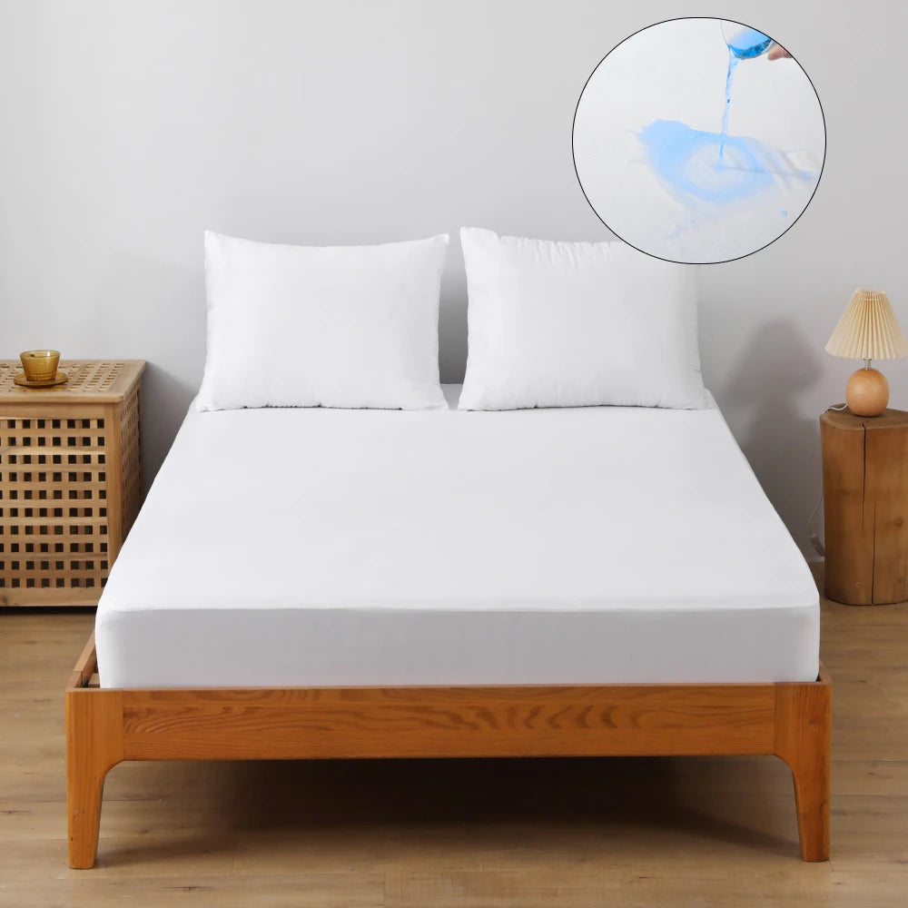 1pc Waterproof Mattress Protector Cover, Ultra-Soft Breathable Knitted Fitted Sheet for Bed, Bedroom Essentials