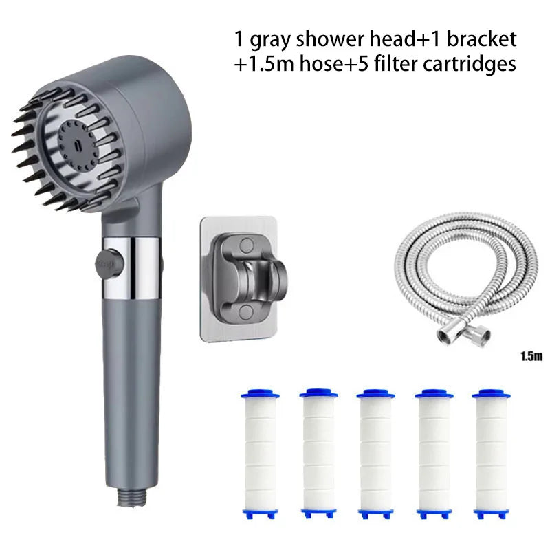 Three Speed Adjustment Bathroom Supplies Head Massage Portable Shower Filter Showers for Bathroom Accessories Showerhead Items