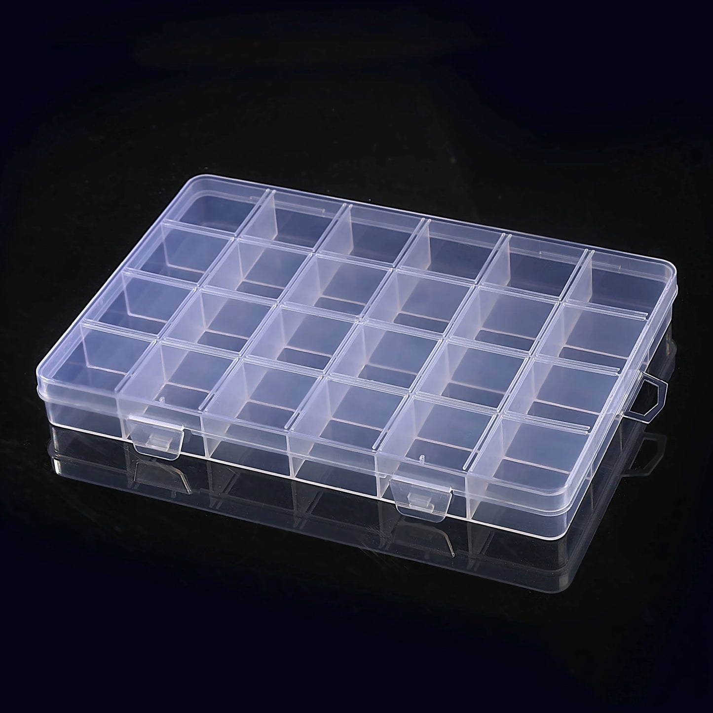 Clear 24-Compartment Plastic Storage Box – Organizer for Crafts, Beads, Jewelry & Small Items (1 Pack)