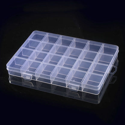 Clear 24-Compartment Plastic Storage Box – Organizer for Crafts, Beads, Jewelry & Small Items (1 Pack)