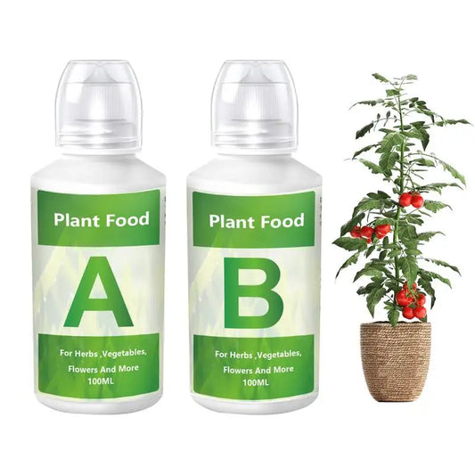Hydroponic Nutrient Liquid A and B Fertilizer Solution Kit Hydroponic Nutrients for Growing Plant Flowers Food Vegetable Fruit