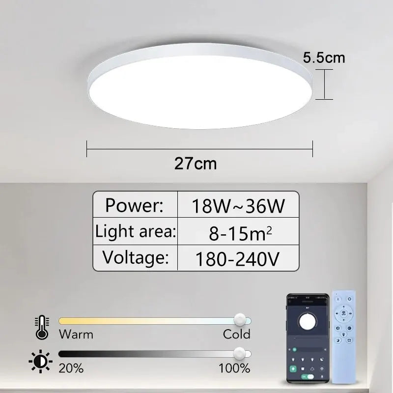 Smart Led Ceiling Lamp 36W 50W 220V Dimmable Modern Led Ceiling Lights With APP Remote Control For Bedroom Living Room