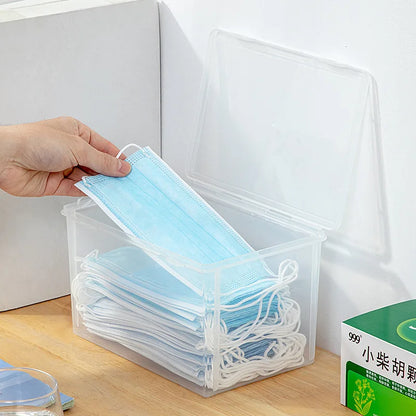2PCS Transparent Large Capacity Mask Storage Box Household Mask Nose Mask Medicine Storage Box