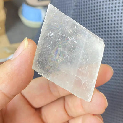 Natural Transparent Raw White Optical Calcite Iceland Spar Mineral Specimen Healing Stones Quartz Home Decor